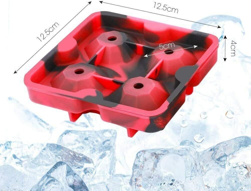 2inch Round Ice Cube Ball Maker Tray Silicone Sphere Mold Whiskey Cocktails Funnel