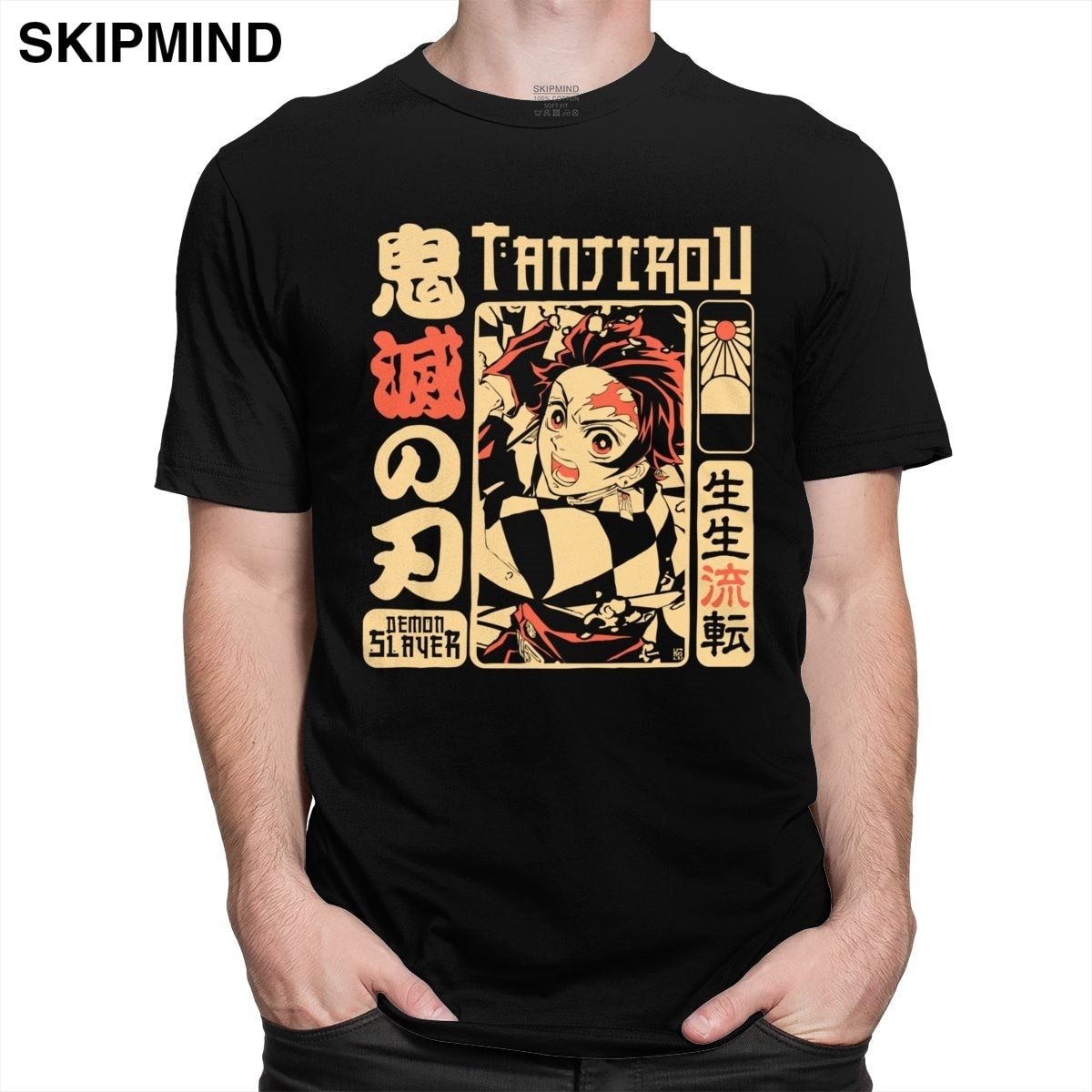 Vintage Demon Slayer T shirt Men Short Sleeve Kimetsu no Yaiba Nezuko T-shirt Tanjiro Kamado Casual Cotton Manga Anime Tee Gift