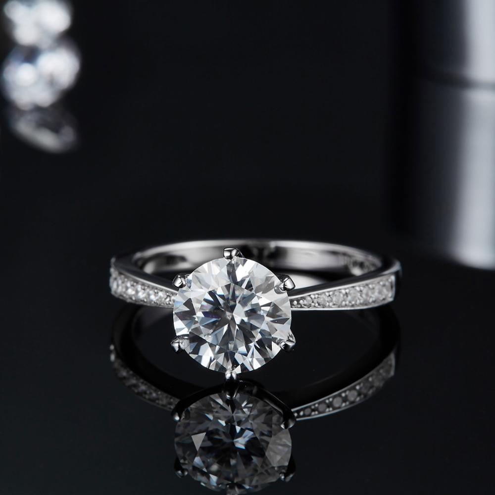 GEM'S BALLET 585 14K 10K 18K Gold 925 SilverJewelry 1ct 2ct 3ct Classic Style Moissanite Ring Wedding Engagement  Ring For Women