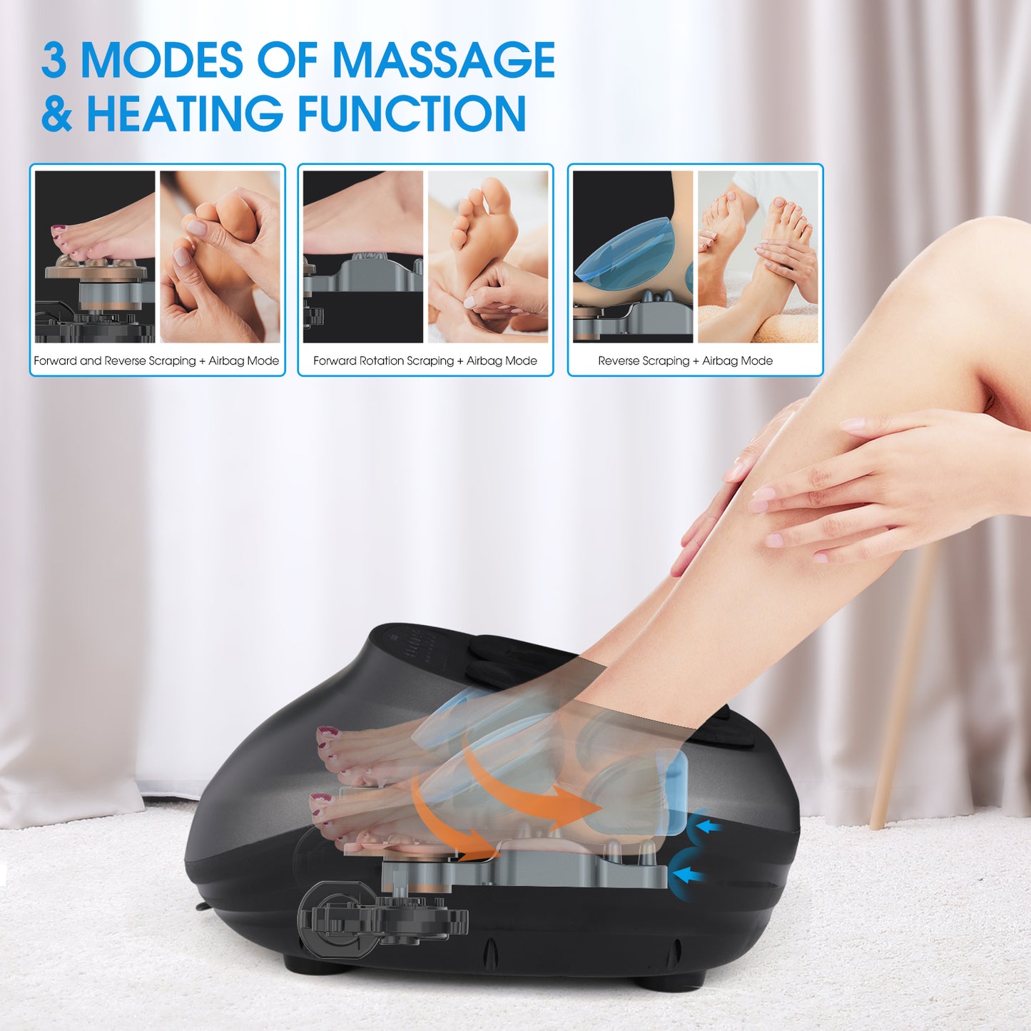 Foot Massager Machine With Heat And Massage Gifts For Men And Women Shiatsu Deep Kneading Electric Feet Massager For Home And Office Use